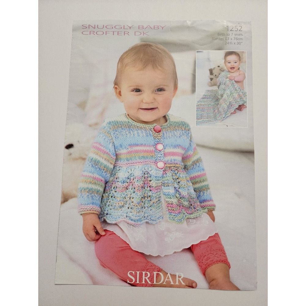 Snuggly Baby Crofter DK SirDar 1252 Cardigan and Blanket Pattern